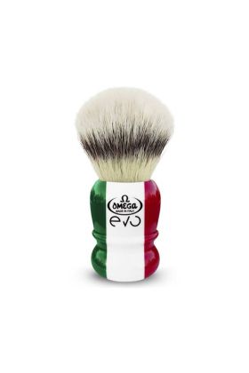 Πινέλο ξυρίσματος Omega Evo Special Italian Flag με συνθετικές τρίχες. 