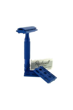 Ρυθμιζόμενη ξυριστική μηχανή από ανοξείδωτο ατσάλι Rockwell 6S Blue με 2 πλάκες